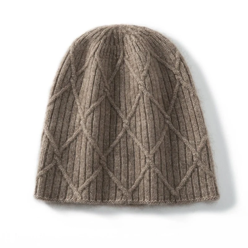 Gorro de punto de cachemira con textura Diamond Cashmere para hombres y mujeres - Imagen 3