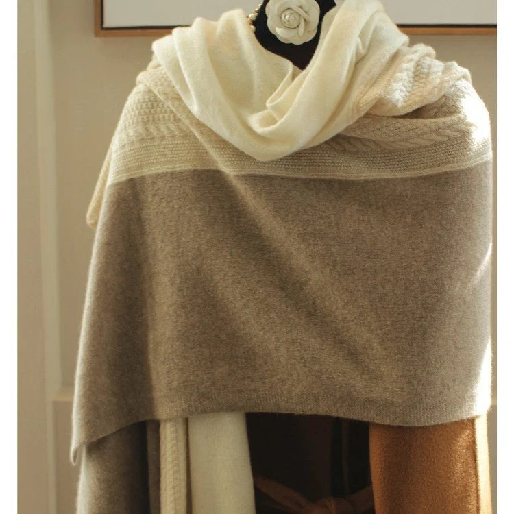 Bufandas de cachemira de doble tonelada Long Cashmere Connited Wraps for Women - Imagen 7
