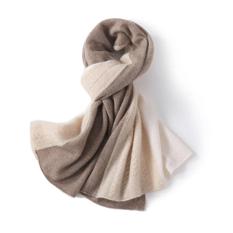 Bufandas de cachemira de doble tonelada Long Cashmere Connited Wraps for Women - Imagen 3