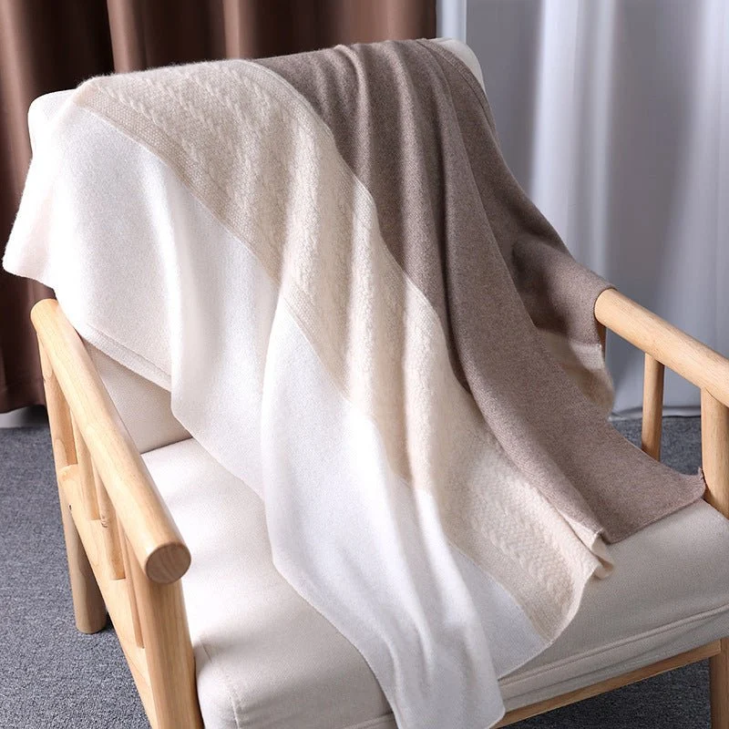 Bufandas de cachemira de doble tonelada Long Cashmere Connited Wraps for Women - Imagen 2