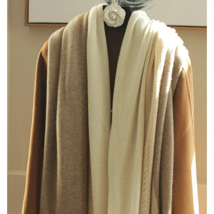 Bufandas de cachemira de doble tonelada Long Cashmere Connited Wraps for Women - Imagen 6