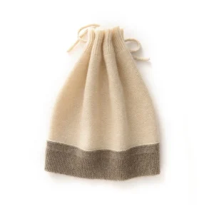 Gorro y calentador de cuello de cachemira con gorro de cachemira con cordón