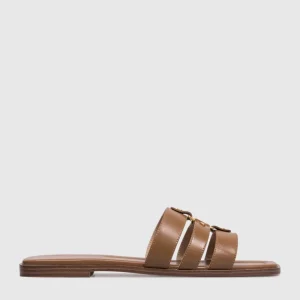 Twinset sandalias slide de piel con logotipo