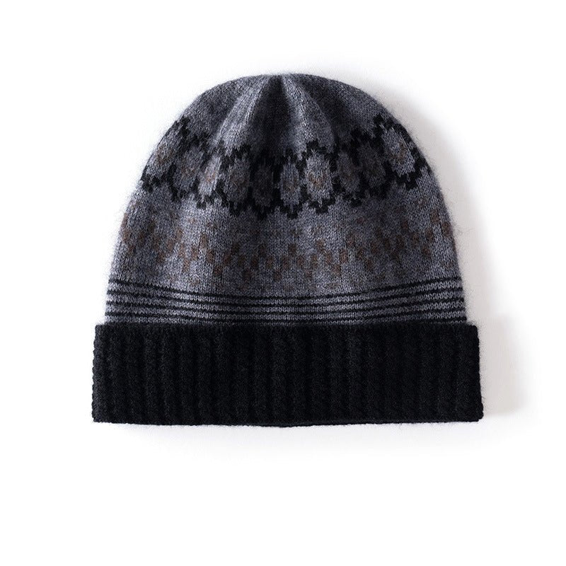 Gorro de cachemira pura con estampado Fair Isle Gorro de punto de cachemira con motivo nórdico - Imagen 6