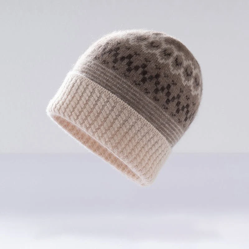 Gorro de cachemira pura con estampado Fair Isle Gorro de punto de cachemira con motivo nórdico - Imagen 4