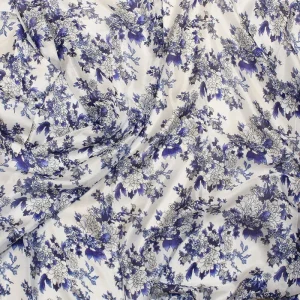 Fular de seda Porcelana azul