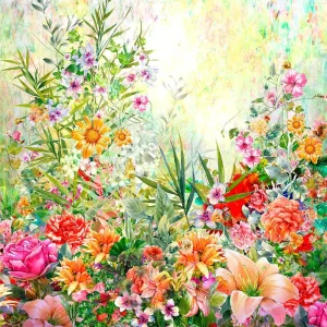 Fular de seda XL Jardín