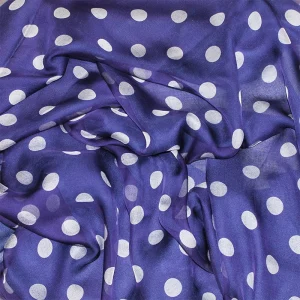 Fular de seda Lunares azul marino
