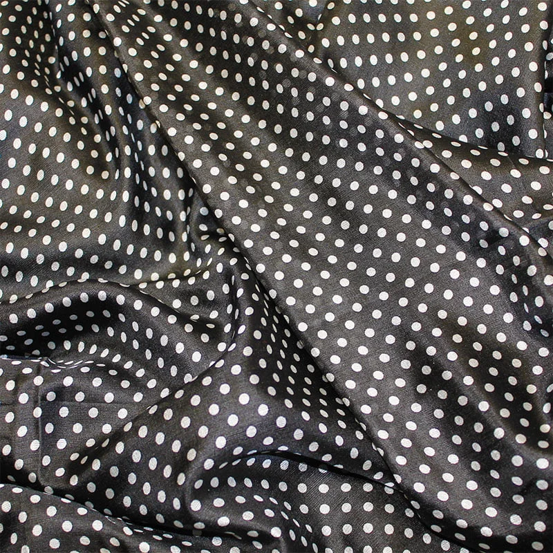 Fular de seda XL lunares negro - Imagen 3
