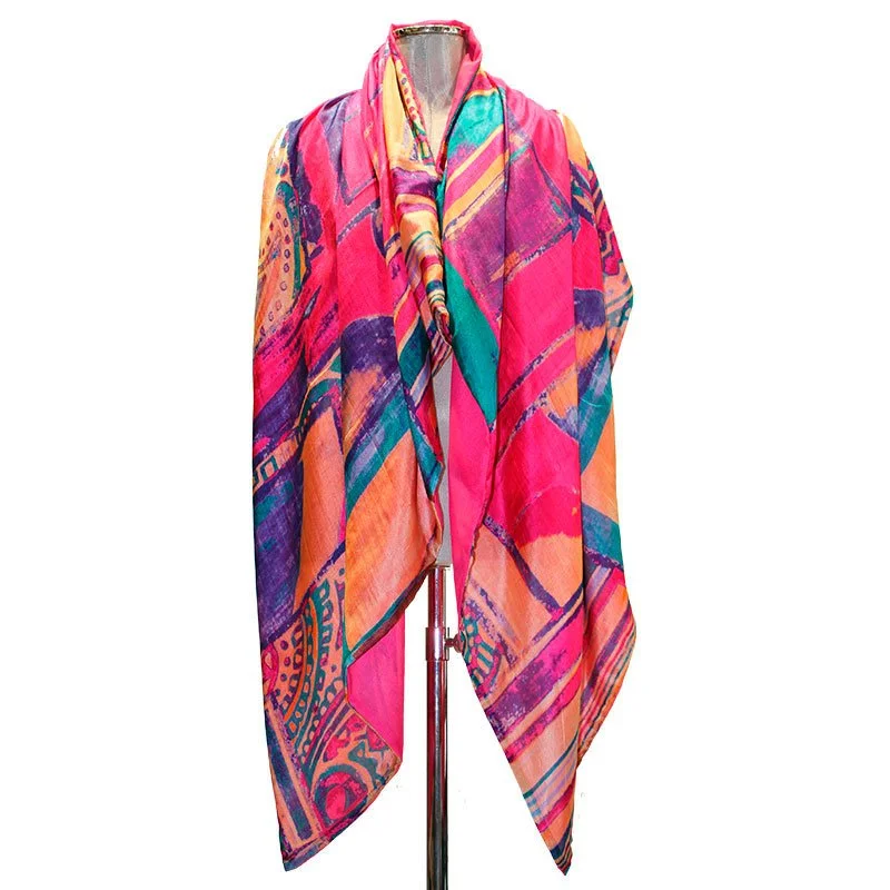 Fular de seda con forro Abstracto 1 - Imagen 5