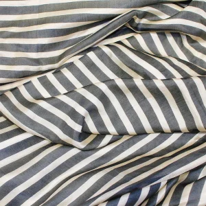 Fular de seda XL Rayas negras y beige