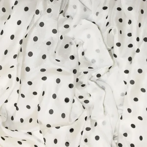 Fular de seda XL lunares blancos