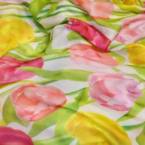 Fular de seda XL Tulipanes