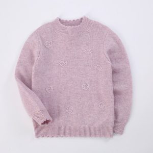 Girls Heart Cashmere Sweater Cashmere Exterloped Edge