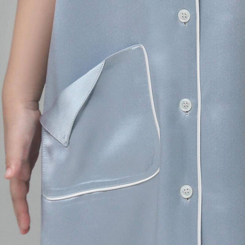 Camisón de seda para niñas Ropa de dormir para niños de seda pura - Imagen 5