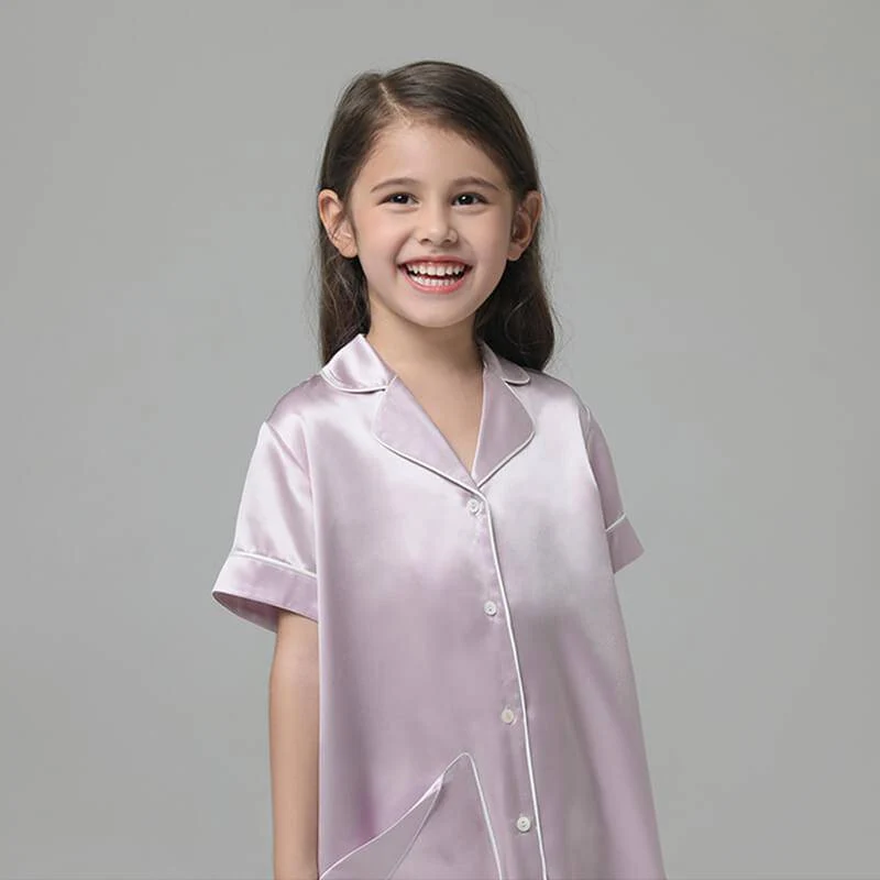 Camisón de seda para niñas Ropa de dormir para niños de seda pura - Imagen 9