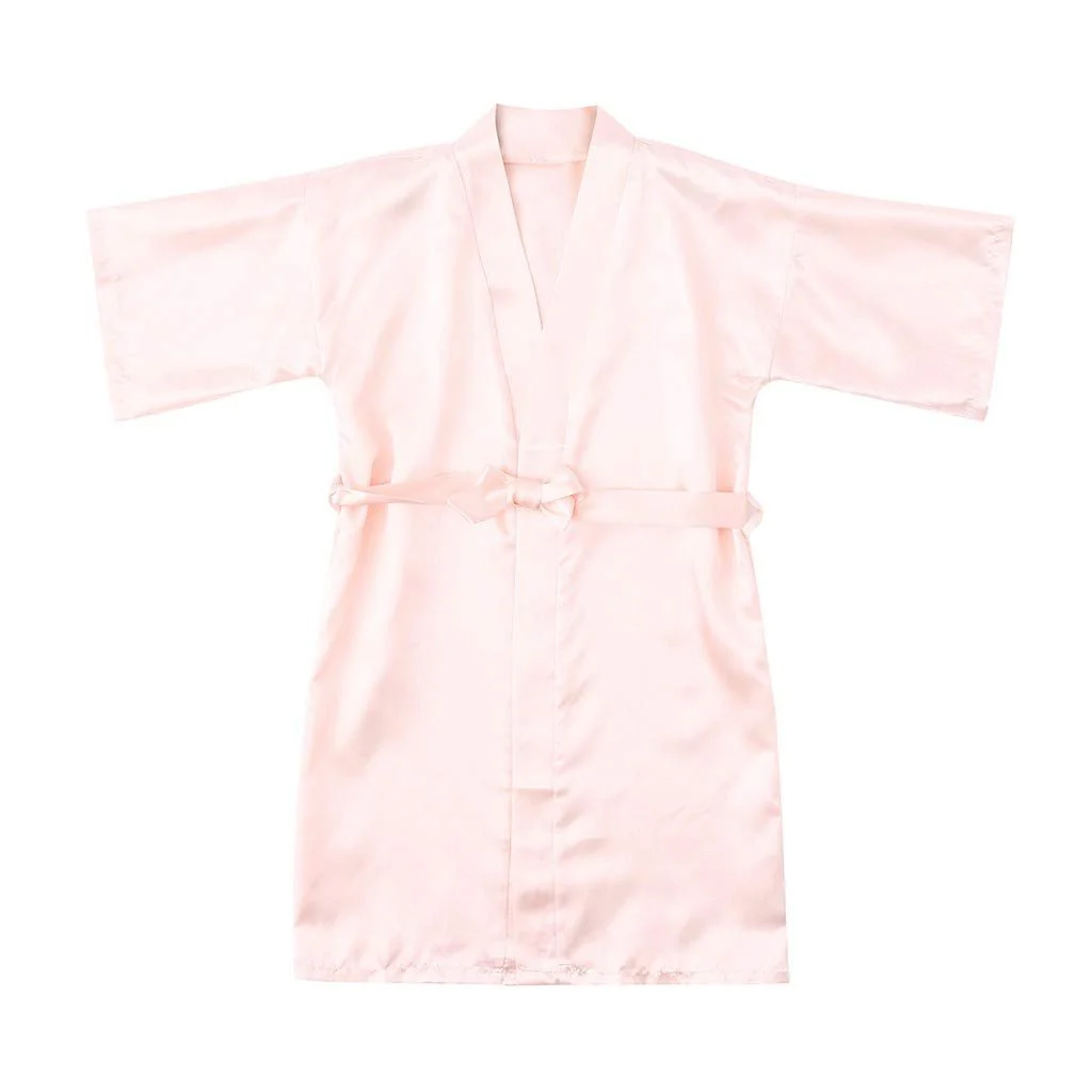 Bata de seda kimono de seda para niños para chicas de manga corta de manga de túnica - Imagen 8