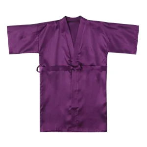 Bata de seda kimono de seda para niños para chicas de manga corta de manga de túnica