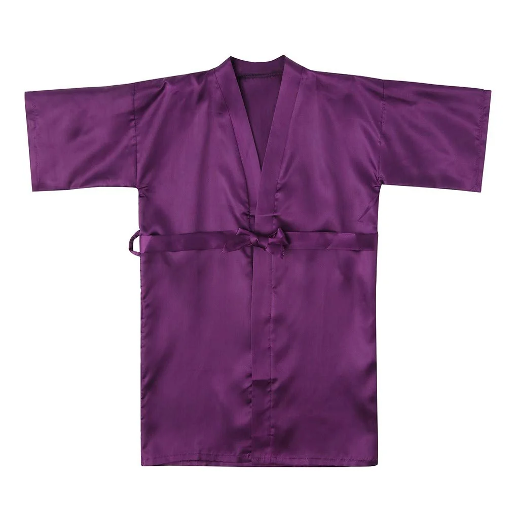 Bata de seda kimono de seda para niños para chicas de manga corta de manga de túnica - Imagen 2