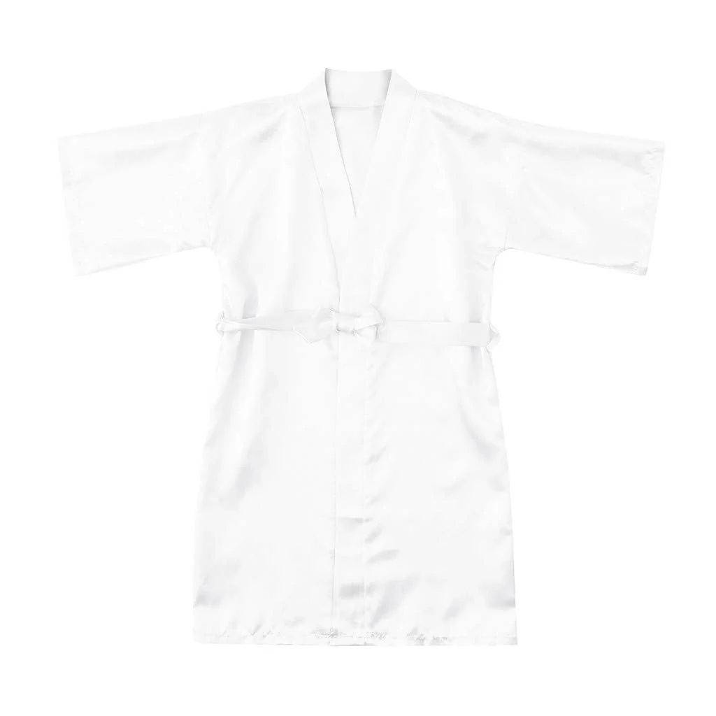 Bata de seda kimono de seda para niños para chicas de manga corta de manga de túnica - Imagen 9
