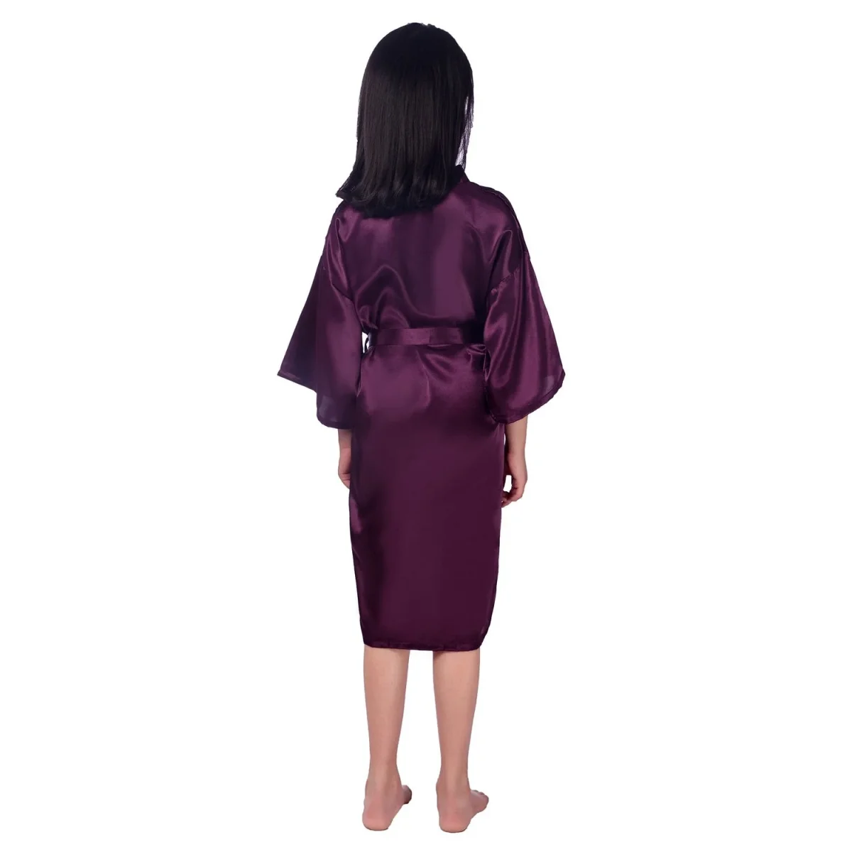 Bata de seda kimono de seda para niños para chicas de manga corta de manga de túnica - Imagen 4