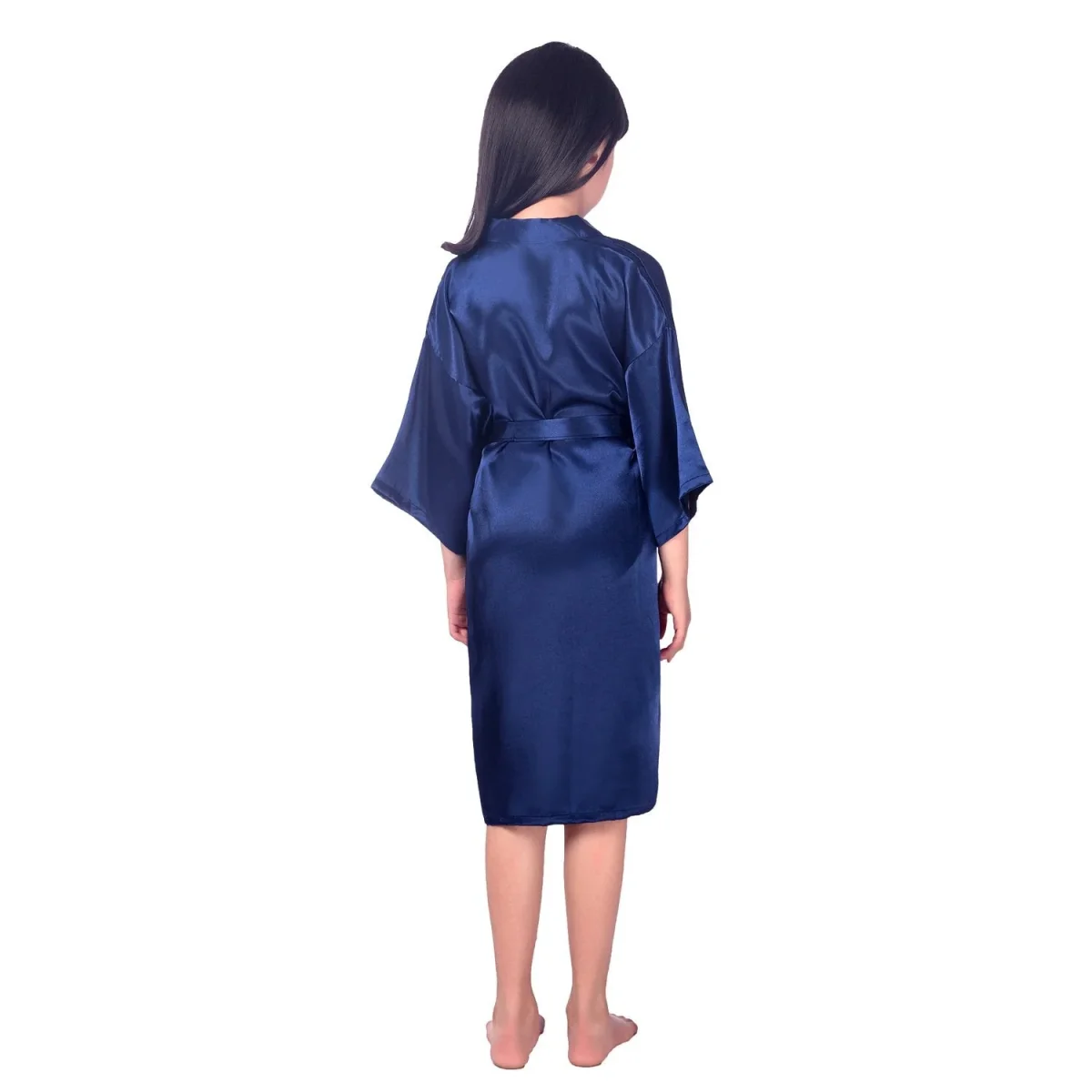 Bata de seda kimono de seda para niños para chicas de manga corta de manga de túnica - Imagen 7