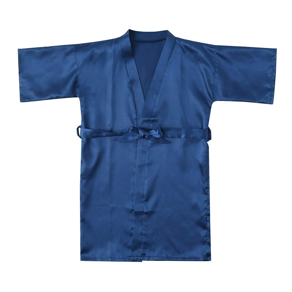 Bata de seda kimono de seda para niños para chicas de manga corta de manga de túnica - Imagen 5