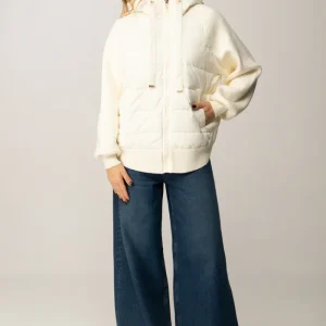 Twinset chaqueta acolchada con inserciones de punto