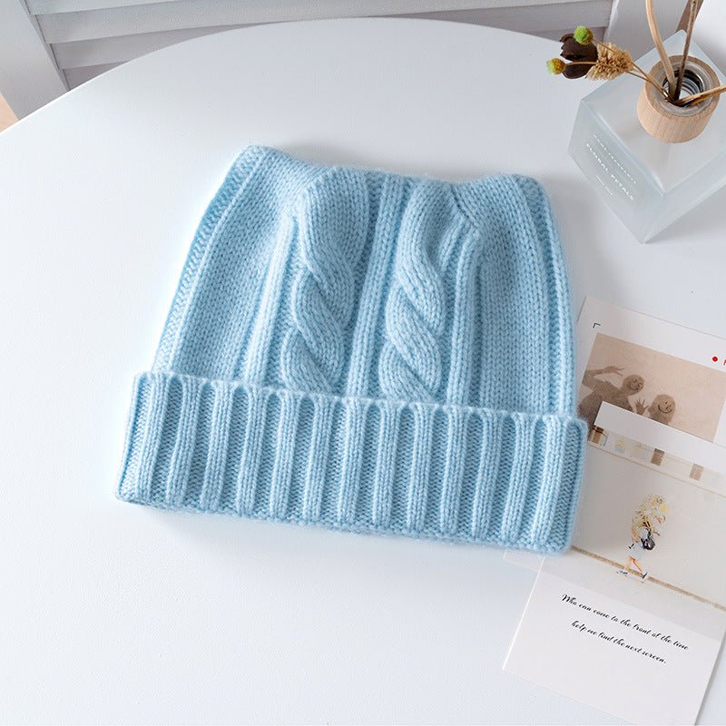 Gorro de cachemira tejido con ochos para niños Gorro de cachemira con dobladillo acanalado para niños y niñas - Imagen 5