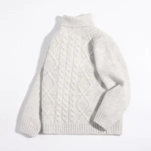 Sweater de cachemir de cable para niños Turtleneck Cajero de cachemira