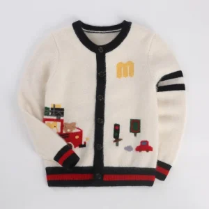 Kids Cashmere Cardigan Toy Traffic Traffic Burn Design Cashmere Sweater