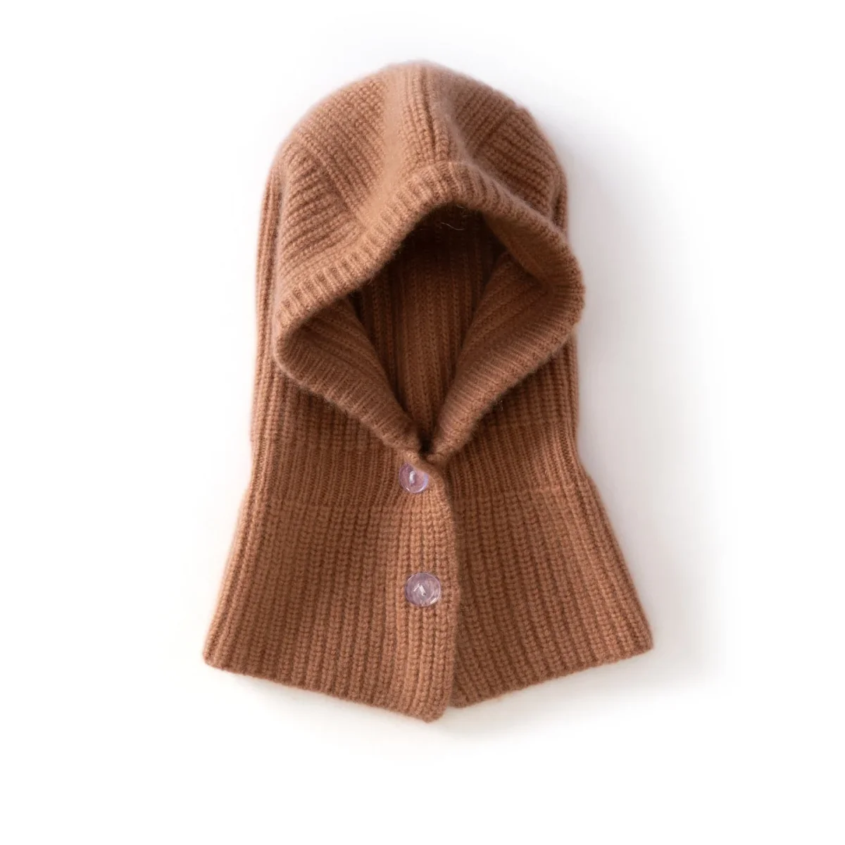 Gorro con capucha de punto de cachemira para niños Pasamontañas de cachemira para niños y niñas - Imagen 2