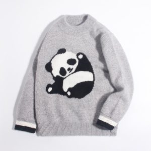 Séter de cachemir para niños Panda Diseño de cachemir Postón de cachemir Canned Punfs