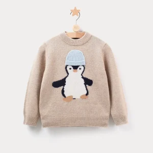 Séter de cachemir para niños Penguin Design Crew Chople Cashmere Knit Pule