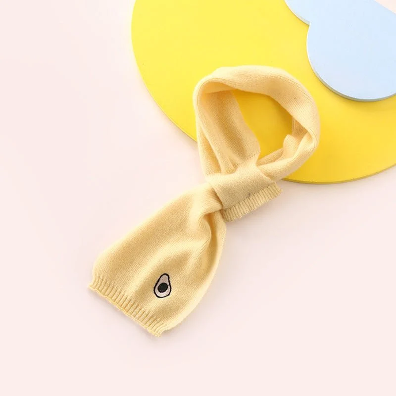 Bufanda de cachemira para niños Calentador de cuello de cachemira con bordado de frutas - Imagen 6