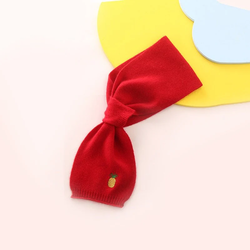 Bufanda de cachemira para niños Calentador de cuello de cachemira con bordado de frutas - Imagen 9