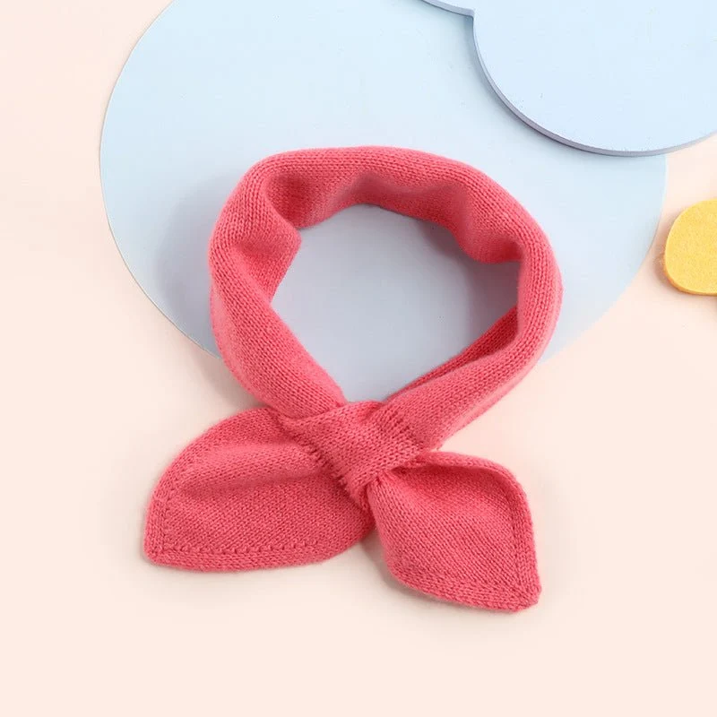 Bufanda de cachemira tejida colorida para niños Calentador de cuello de cachemira con nudo de lazo - Imagen 8