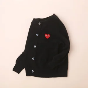 Kids Crew Neck Cashmere Cardigan Botón Confantamiento delantero Sétero de cachemir