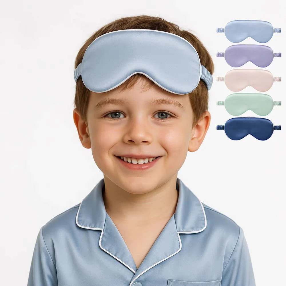 Antifaz de seda pura para niños, antifaz para dormir de seda para bebés y niños pequeños - Imagen 2