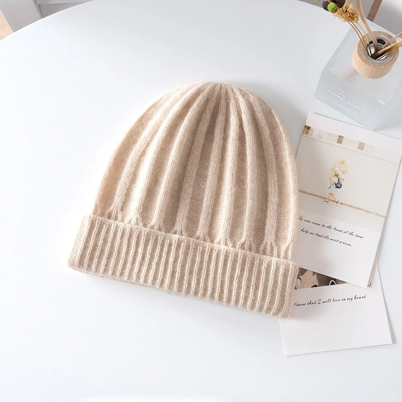 Gorro de cachemira acanalado para niños Gorro de cachemira para niños y niñas con dobladillo acanalado - Imagen 4