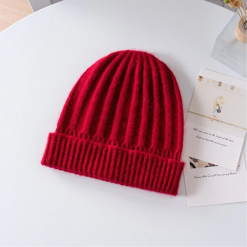 Gorro de cachemira acanalado para niños Gorro de cachemira para niños y niñas con dobladillo acanalado - Imagen 3