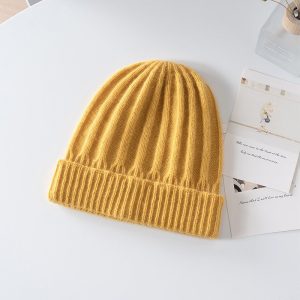 Gorro de cachemira acanalado para niños Gorro de cachemira para niños y niñas con dobladillo acanalado