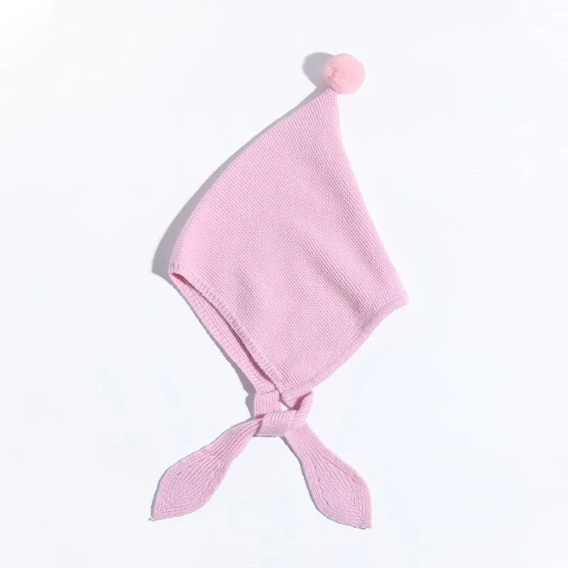 Gorro de cachemira con lazo para niños Gorros de cachemira de elfo tejidos con pompón - Imagen 5