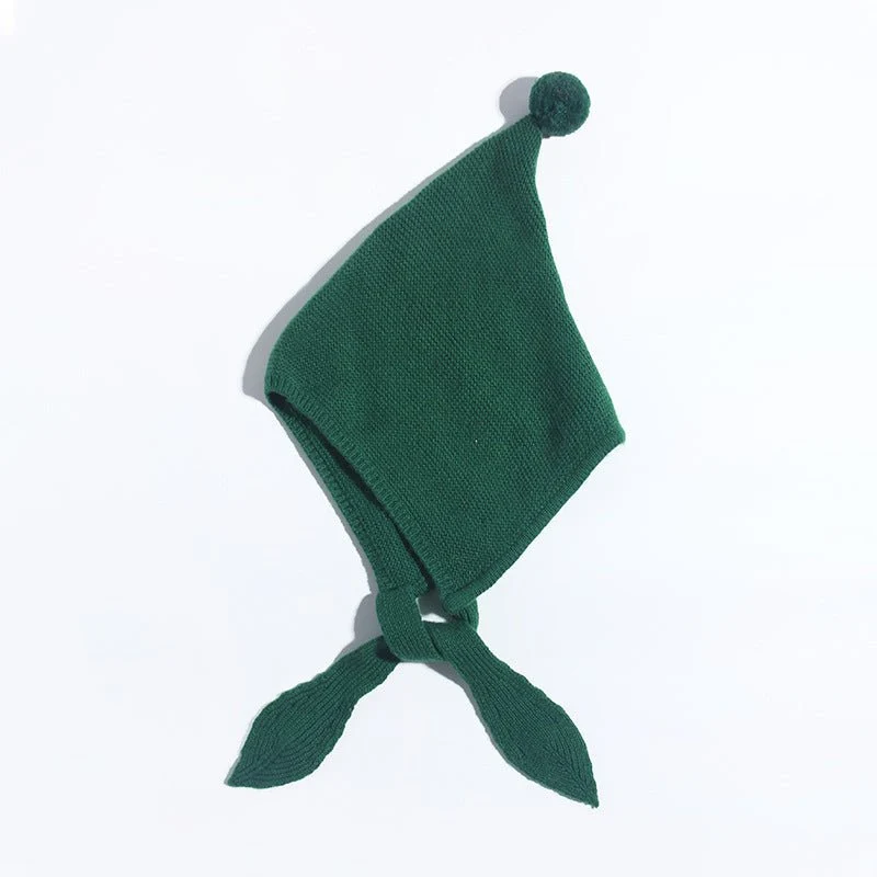 Gorro de cachemira con lazo para niños Gorros de cachemira de elfo tejidos con pompón - Imagen 9