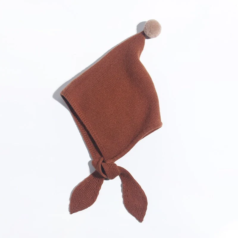 Gorro de cachemira con lazo para niños Gorros de cachemira de elfo tejidos con pompón - Imagen 7