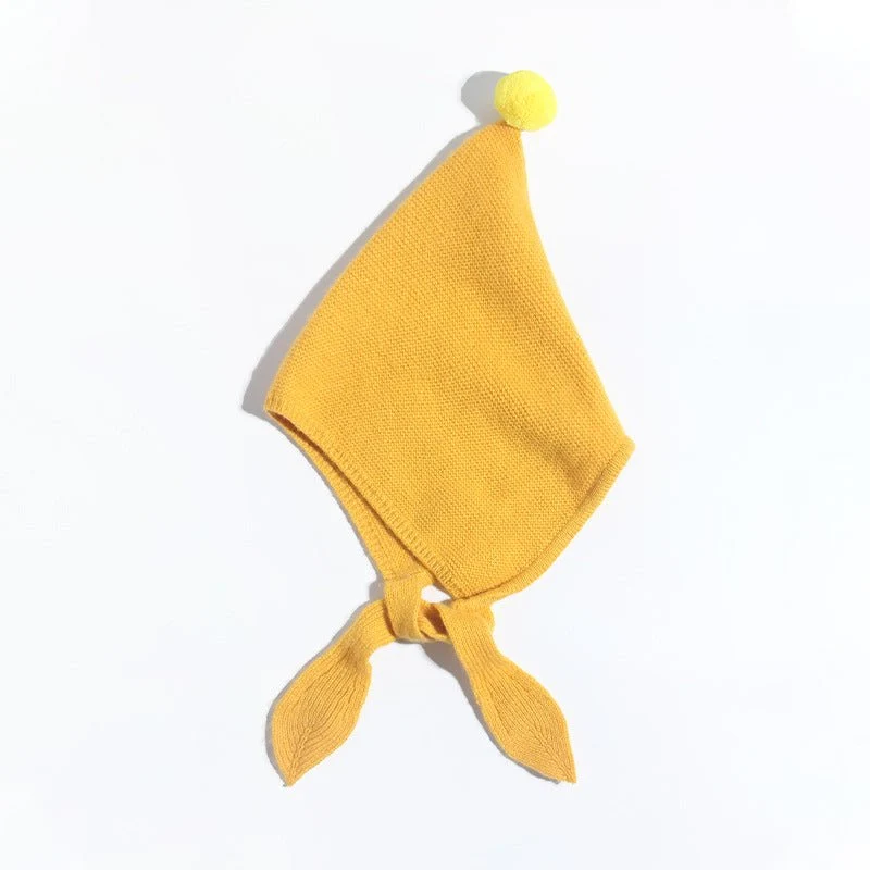 Gorro de cachemira con lazo para niños Gorros de cachemira de elfo tejidos con pompón - Imagen 6