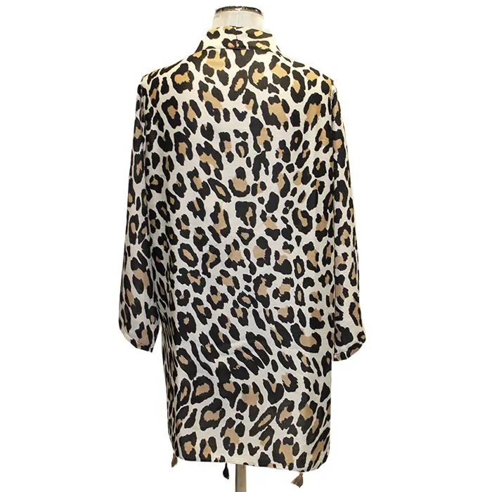 Kimono chaqueta leopardo Beige - Imagen 6