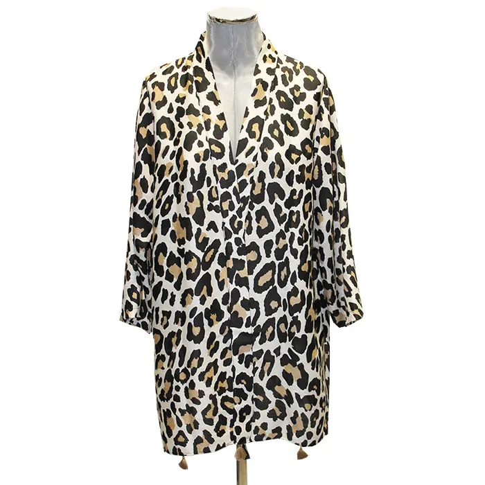 Kimono chaqueta leopardo Beige - Imagen 5