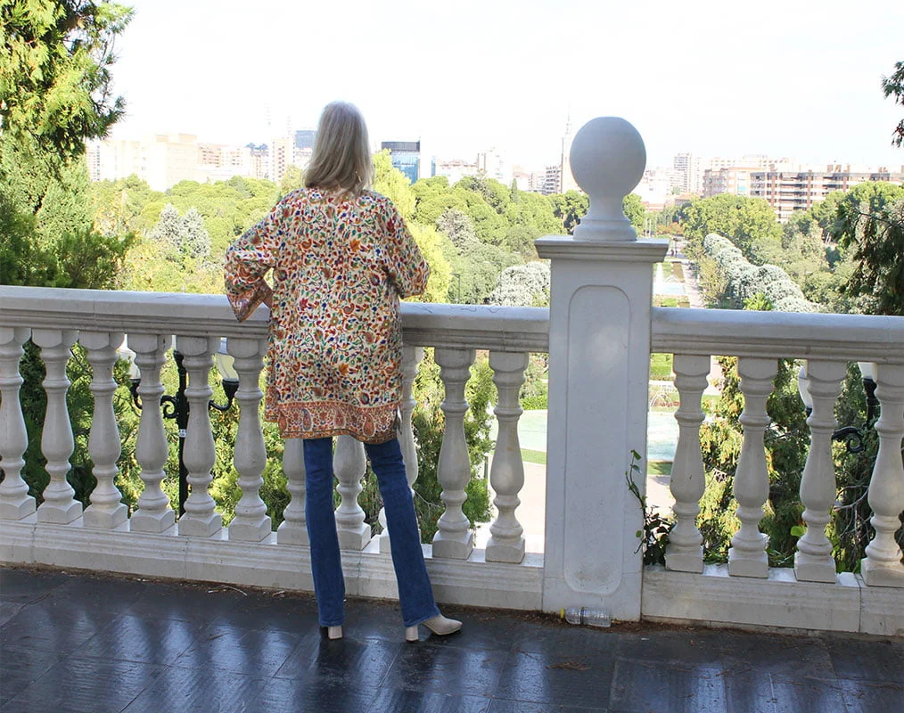 Kimono de semiseda estampada con forro y elige estampado - Imagen 4
