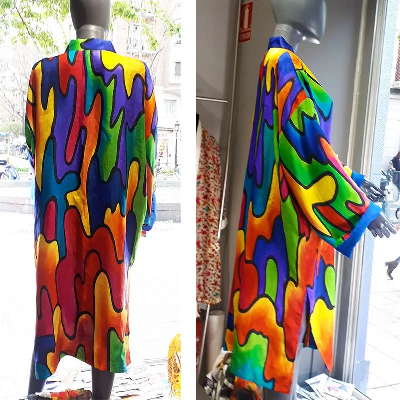 Kimono de seda con forro Colores - Imagen 2
